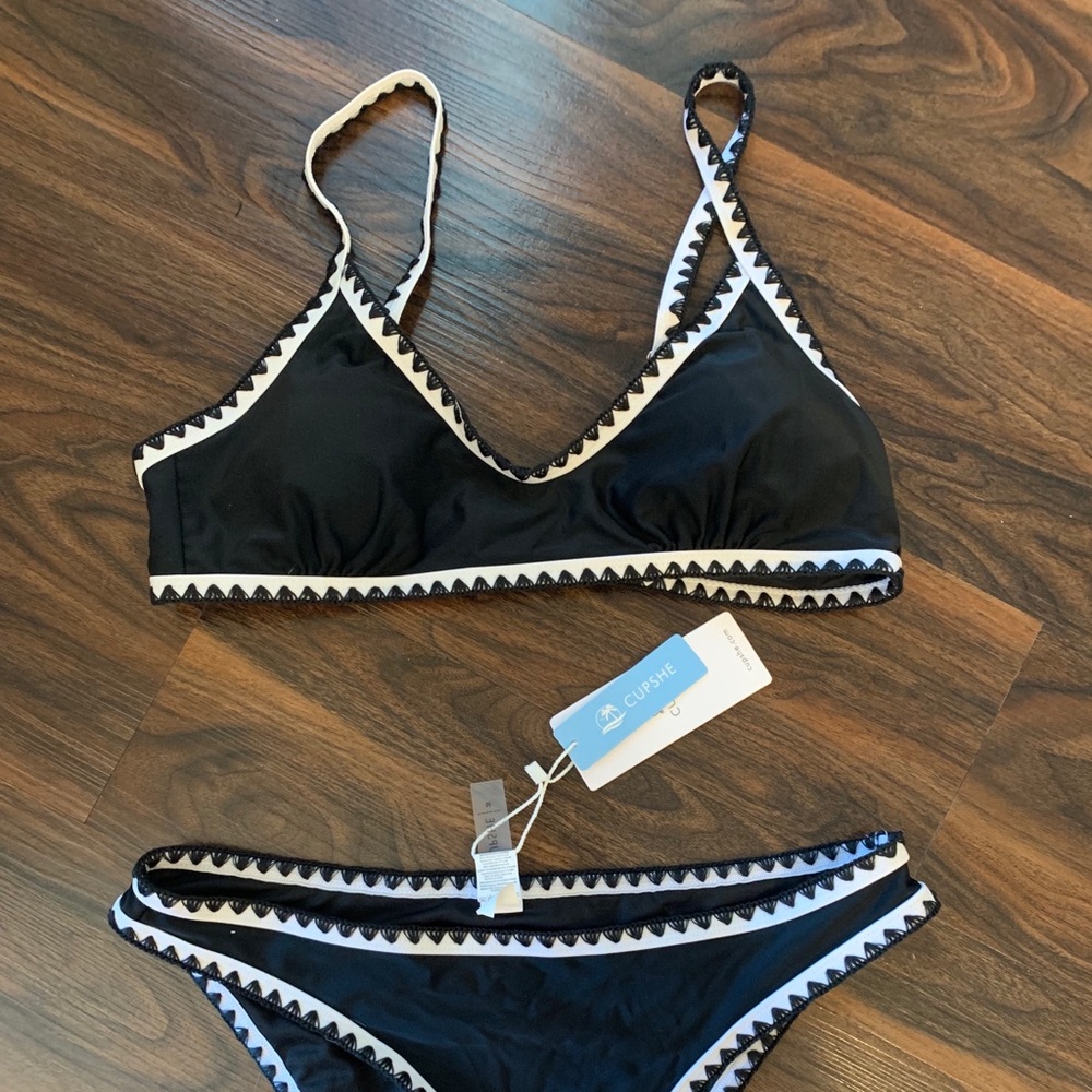 Black and White Crochet Bikini